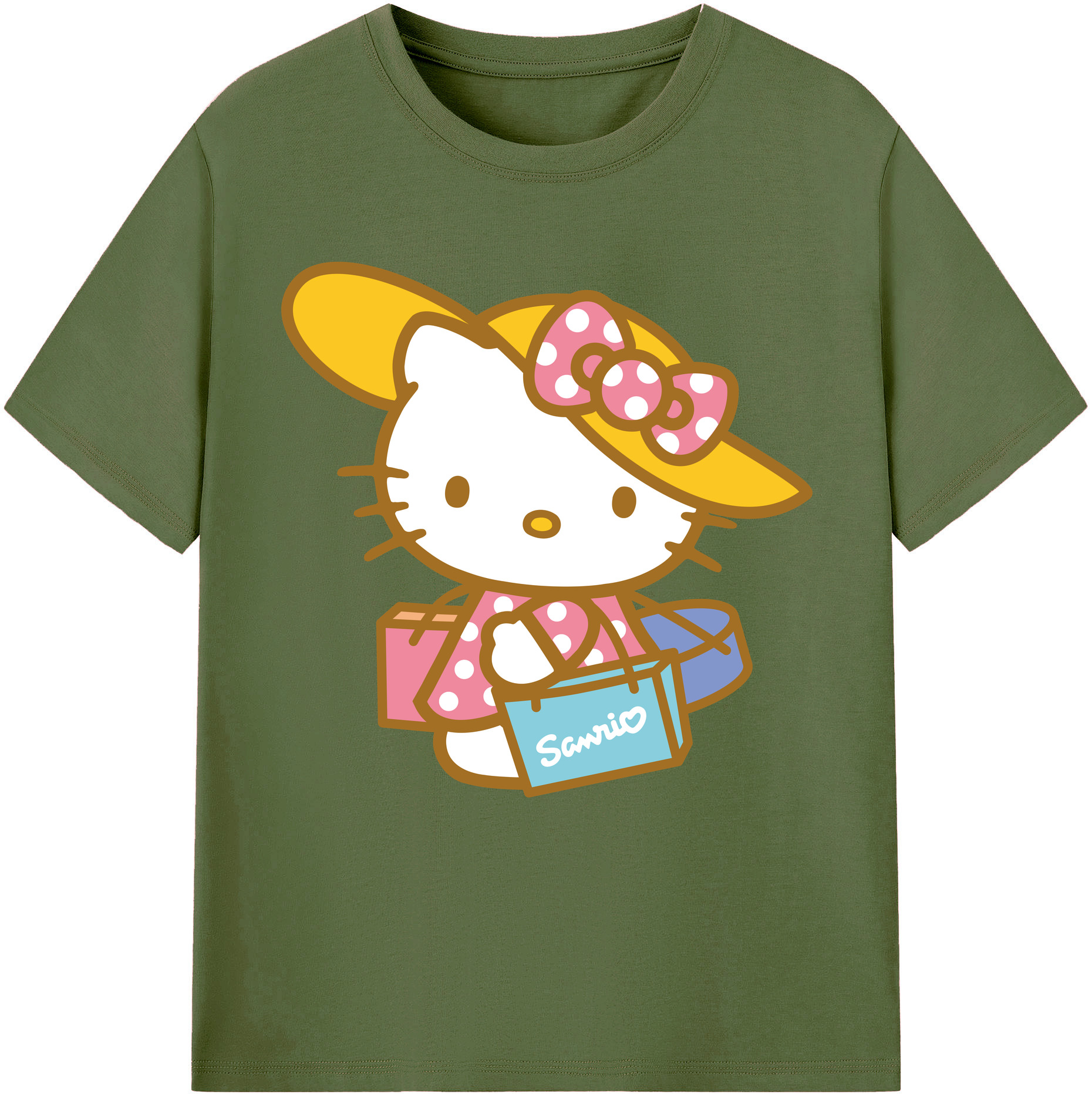 （画像用） Hello Kitty ハローキティ 綿100％半袖Tシャツ（フロントプリント）